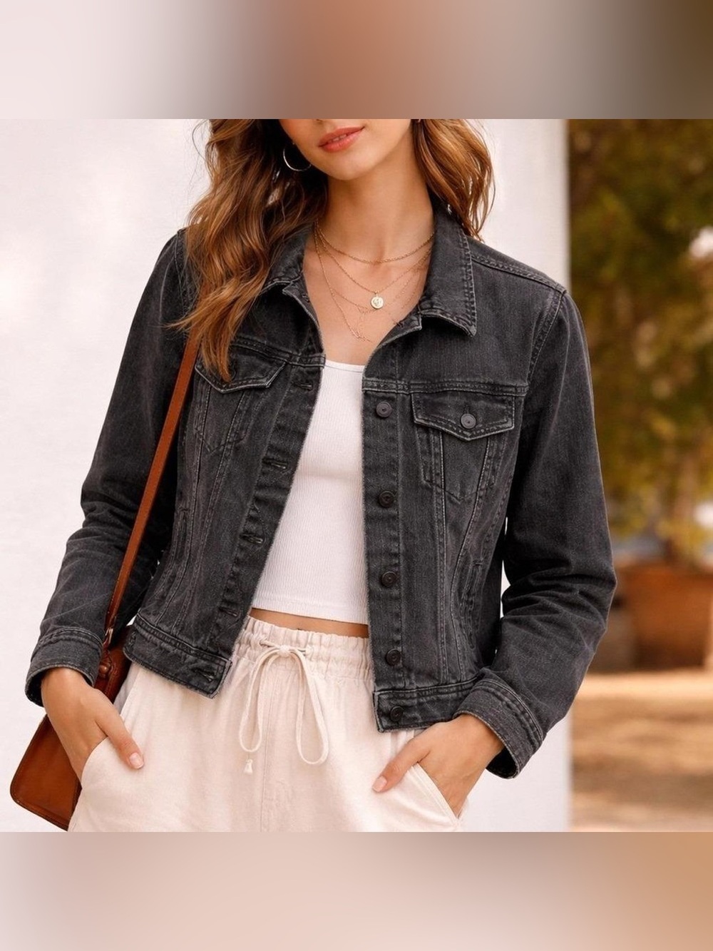 Old Navy Classic Black Jean Jacket for Women Faded Black size Medium
